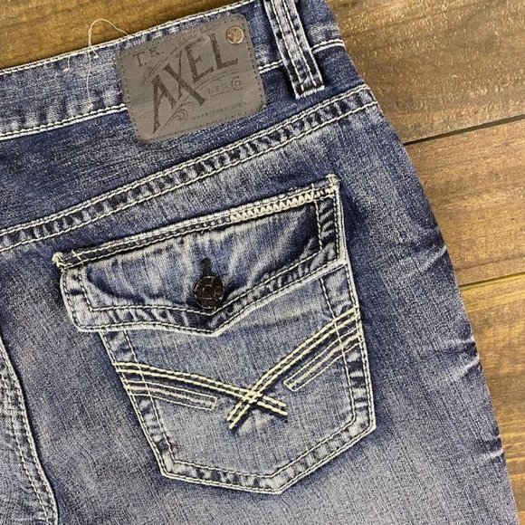 T.K. AXEL Treadwell Relaxed Straight Men's Denim Jeans Size 34/30 - Picture 5 of 7